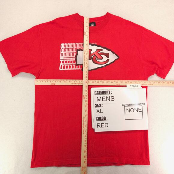 NFL Kansas City Chiefs Graphic Football T-Shirt Mens Size Extra Large XL Red - Picture 5 of 9